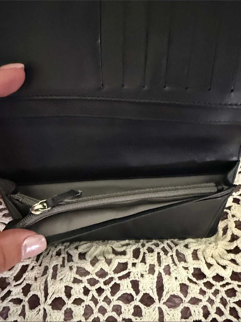 CHANEL Black Patent Leather Wallet with Multicolor Camellia Appliqués